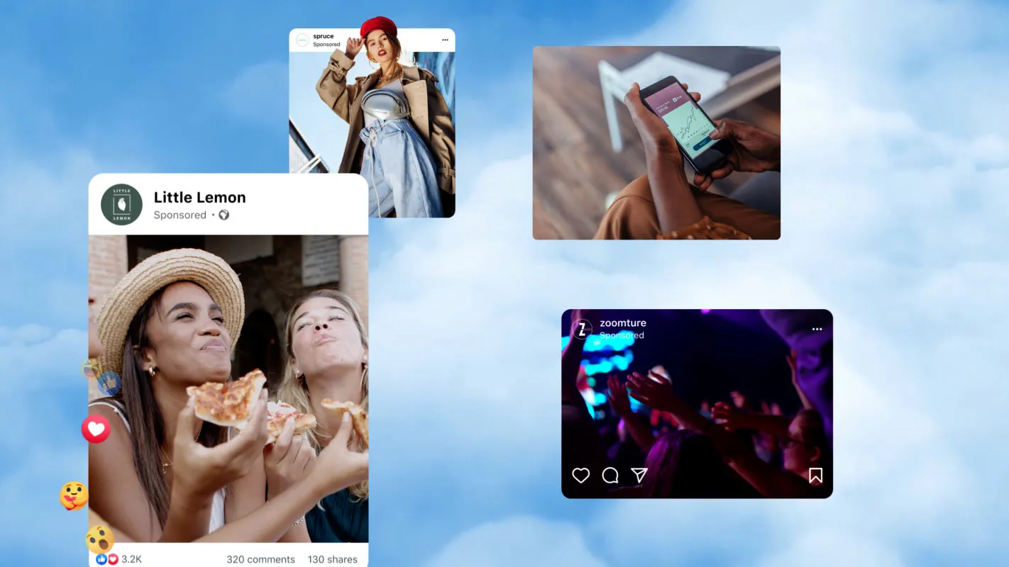 Meta Ads — placements across Facebook Feed, Instagram Feed, and Stories